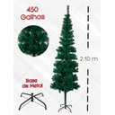 Ver imagem 2 de Árvore de Natal Slim Fina 210cm Pinheiro Verde 450 Galhos