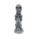 Ver imagem 1 de Caveira Tripla Não Ouço Não Falo Não Vejo Decoração 3d:cinza