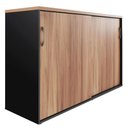 Ver imagem 5 de Armário Escritório 120cm 2 Portas de Correr e Prateleiras F5 Cor:nogal com Preto