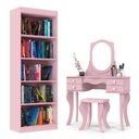 Ver imagem 1 de Penteadeira com Banqueta Princesa com Livreiro Encanto Patrimar Rosa