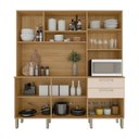 Ver imagem 3 de Armário de Cozinha Compacta Mdf 6 Portas Italia Plus - Freijó-soft