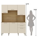 Ver imagem 4 de Armário de Cozinha Compacta Mdf 6 Portas Italia Plus - Freijó-soft