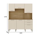 Ver imagem 2 de Armário de Cozinha Compacta Mdf 6 Portas Italia Plus - Freijó-soft