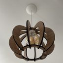 Ver imagem 3 de Luminária Lustre Pendente Caroá New York Noite Madeira Teto Sala Quarto Cozinha Balcão Marrom