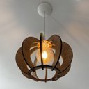 Ver imagem 2 de Luminária Lustre Pendente Caroá New York Noite Madeira Teto Sala Quarto Cozinha Balcão Marrom