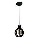 Ver imagem 1 de Luminária Lustre Pendente Caroá Pequim P Madeira Teto Sala Quarto Cozinha Balcão Preto