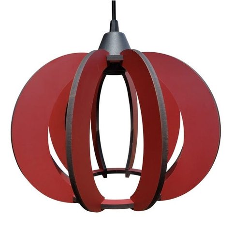 Luminária Lustre Pendente Caroá New York Noite Madeira Teto Sala Quarto Cozinha Balcão Marsala