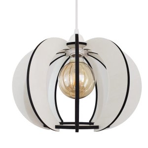 Luminária Lustre Pendente Caroá New York Noite Madeira Teto Sala Quarto Cozinha Balcão Branco