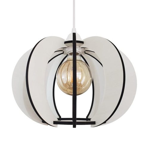 Luminária Lustre Pendente Caroá New York Noite Madeira Teto Sala Quarto Cozinha Balcão Branco