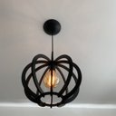 Ver imagem 3 de Luminária Lustre Pendente Caroá New York Dia Madeira Teto Sala Quarto Cozinha Balcão Preto