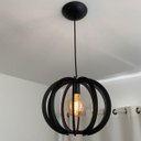 Ver imagem 2 de Luminária Lustre Pendente Caroá New York Dia Madeira Teto Sala Quarto Cozinha Balcão Preto