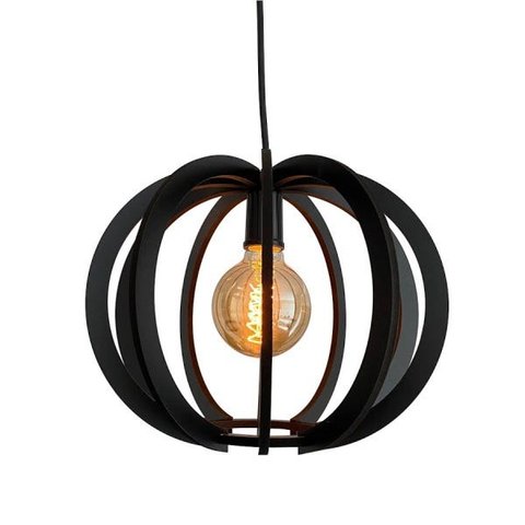 Luminária Lustre Pendente Caroá New York Dia Madeira Teto Sala Quarto Cozinha Balcão Preto