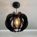 Ver imagem 3 de Luminária Lustre Pendente Caroá New York Noite Madeira Teto Sala Quarto Cozinha Balcão Preto