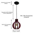Ver imagem 3 de Luminária Lustre Pendente Caroá Pequim P Madeira Teto Sala Quarto Cozinha Balcão Marsala
