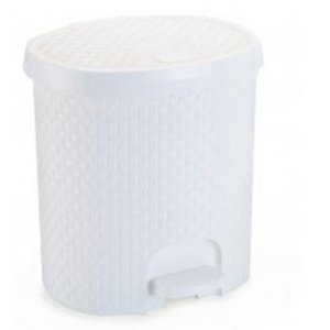 Lixeira com Pedal Rattan 6L Branco