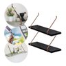 Kit 2 Prateleiras Preta Madeira Mdf 70cm Laqueado Suporte Metal Decoração Moderno -organizze Móveis - 1