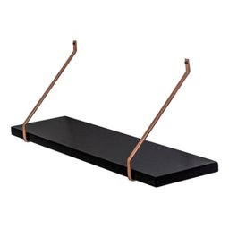 Kit 2 Prateleiras Preta Madeira Mdf 70cm Laqueado Suporte Metal Decoração Moderno -organizze Móveis - 3