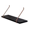 Kit 2 Prateleiras Preta Madeira Mdf 70cm Laqueado Suporte Metal Decoração Moderno -organizze Móveis - 3