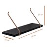 Kit 2 Prateleiras Preta Madeira Mdf 70cm Laqueado Suporte Metal Decoração Moderno -organizze Móveis - 6