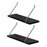 Kit 2 Prateleiras Preta Madeira Mdf 70cm Laqueado Suporte Metal Decoração Moderno -organizze Móveis - 5