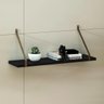 Kit 2 Prateleiras Preta Madeira Mdf 70cm Laqueado Suporte Metal Decoração Moderno -organizze Móveis - 2