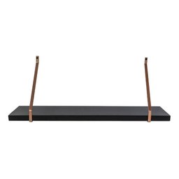 Kit 2 Prateleiras Preta Madeira Mdf 70cm Laqueado Suporte Metal Decoração Moderno -organizze Móveis - 4
