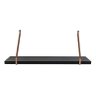 Kit 2 Prateleiras Preta Madeira Mdf 70cm Laqueado Suporte Metal Decoração Moderno -organizze Móveis - 4