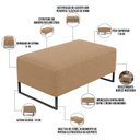 Ver imagem 3 de Puff Decorativo Sala De Estar Cléo 90cm Base De Ferro Preto W01 Bouclê Mostarda - Lyam Decor