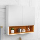 Ver imagem 6 de Armario Espelheira 2 Portas 58 cm Orion Naturalle Branco Bechara