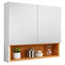 Ver imagem 1 de Armario Espelheira 2 Portas 58 cm Orion Naturalle Branco Bechara