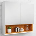 Ver imagem 2 de Armario Espelheira 2 Portas 58 cm Orion Naturalle Branco Bechara