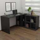 Ver imagem 2 de Escrivaninha Mesa Escritorio 8 Nichos Ne6 Preto Arty