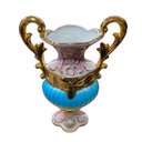 Ver imagem 7 de Jogo de 3 Ânforas em Porcelana Ilustradas Rosa com Azul 35x23x12cm e 28x19x10cm