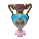 Ver imagem 5 de Jogo de 3 Ânforas em Porcelana Ilustradas Rosa com Azul 35x23x12cm e 28x19x10cm