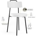 Ver imagem 4 de Kit 04 Cadeiras Decorativas Estofada Para Sala De Jantar Barcelona L02 Facto Branco - Lyam Decor