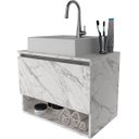 Ver imagem 6 de Gabinete de Banheiro 60 Cm 1 Porta com Cuba Valente Mármore Branco