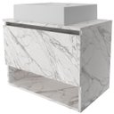 Ver imagem 1 de Gabinete de Banheiro 60 Cm 1 Porta com Cuba Valente Mármore Branco