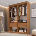 Ver imagem 4 de Guarda-Roupa Closet 2 Módulos Roupeiro 4 Portas 4 Gavetas Versatille Yescasa