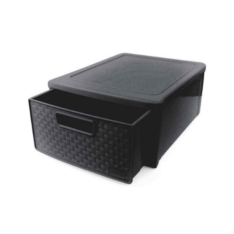 GAVETEIRO MODULAR RATTAN PRETO