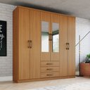 Ver imagem 1 de Guarda-Roupa Casal 6 Portas com Espelho Caju
