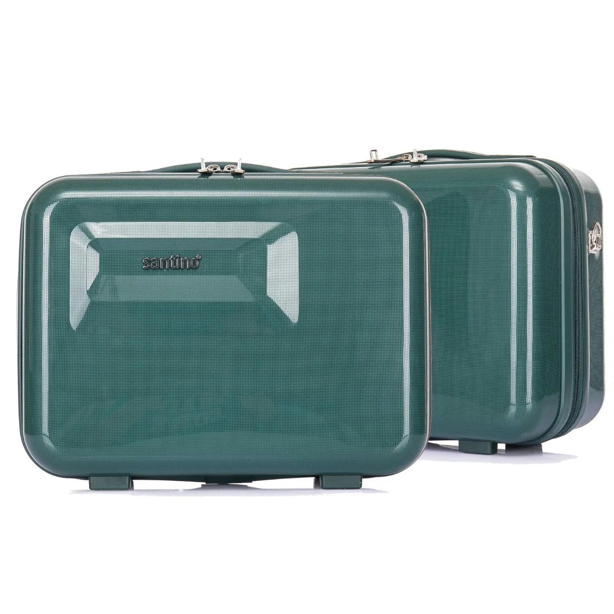 Kit 2 Necessaire Frasqueira Viagem Santino Taf192 Rígida Abs Verde Escuro