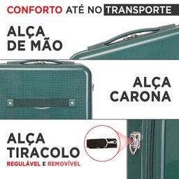 Kit 2 Necessaire Frasqueira Viagem Santino Taf192 Rígida Abs Verde Escuro - 3