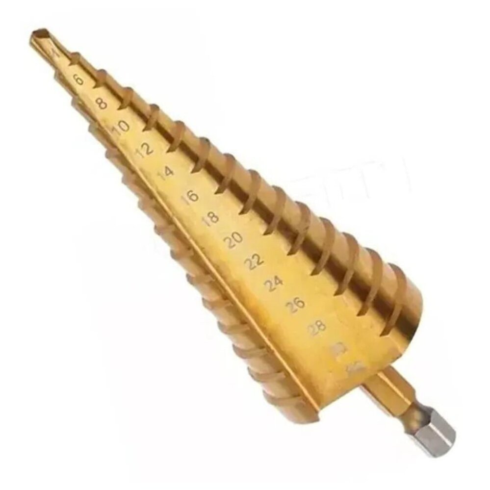 Broca Escalonada Cone de 4 À 32 Mm Aço Rápido Titanium | MadeiraMadeira