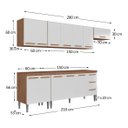 Ver imagem 2 de Cozinha Completa Modulada Audi 280cm Luxo com Armário Aéreo e Balcão - Aéreo Madeirada/Branca