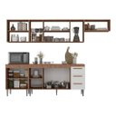 Ver imagem 4 de Cozinha Completa Modulada Audi 280cm Luxo com Armário Aéreo e Balcão - Aéreo Madeirada/Branca