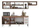 Ver imagem 4 de Cozinha Completa Modulada Audi 280cm Luxo com Armário Aéreo e Balcão - Aéreo Madeirada/Branca