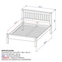 Ver imagem 2 de Cama de Casal Madeira Maciça para Colchão 188 X 138cm Multimóveis Cr35240 Mel Mel