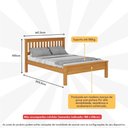 Ver imagem 3 de Cama de Casal Madeira Maciça para Colchão 188 X 138cm Multimóveis Cr35240 Mel Mel