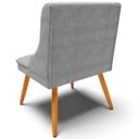 Ver imagem 6 de Kit 4 Cadeiras Decorativas Sala de Jantar Pés Palito de Madeira Firenze Suede Cinza/Natural G19 - Gr
