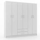 Ver imagem 3 de Guarda-Roupa Casal 6 Portas 2 Gavetas Atalaia Evidência Móveis